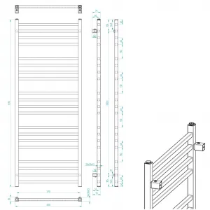 SAPHO - METRO vykurovacie teleso 600x1510 čierny mat IR420TB