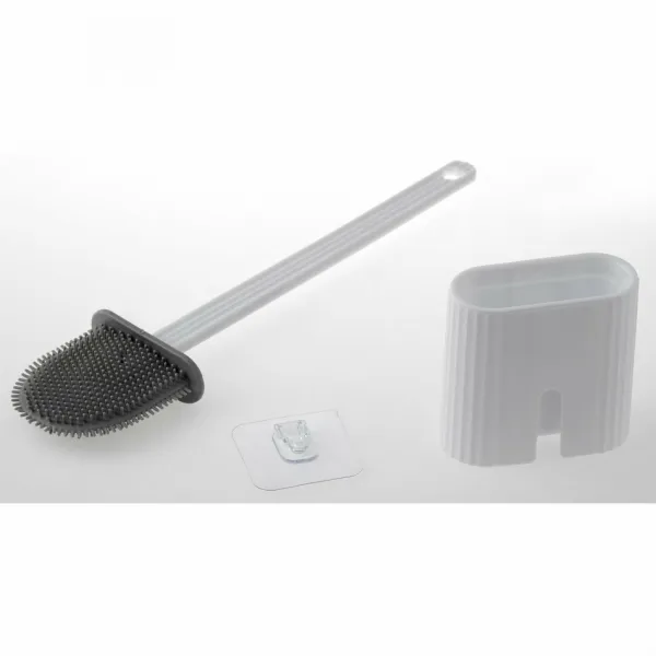 AQUALINE TF010 WC silikonová štětka nástěnná/na postavenie, biela