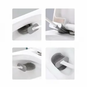 AQUALINE TF010 WC silikonová štětka nástěnná/na postavenie, biela