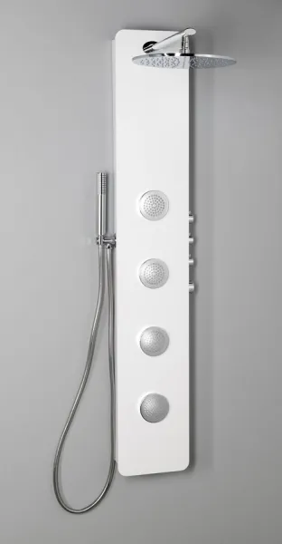 POLYSAN - SPIRIT ROUND sprchový panel s termostat. batériou 250x1550, nástenný, biela 71151