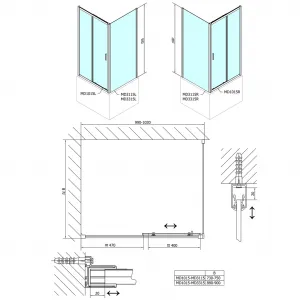 DEEP bočná stena 900x1500 cm, číre sklo MD3315