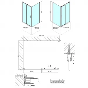 DEEP bočná stena 900x1500 cm, číre sklo MD3315