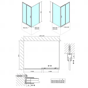 DEEP bočná stena 900x1500 cm, číre sklo MD3315