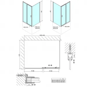 DEEP bočná stena 900x1500 cm, číre sklo MD3315