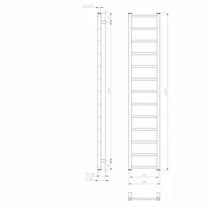 SAPHO - METRO LIGHT vykurovacie teleso 300x1500 biela IR446T