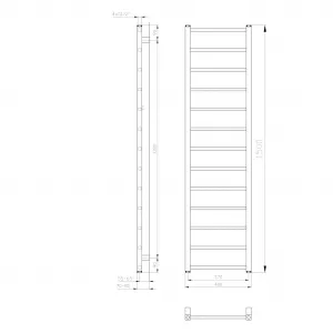 SAPHO - METRO LIGHT vykurovacie teleso 400x1500 biela IR447T