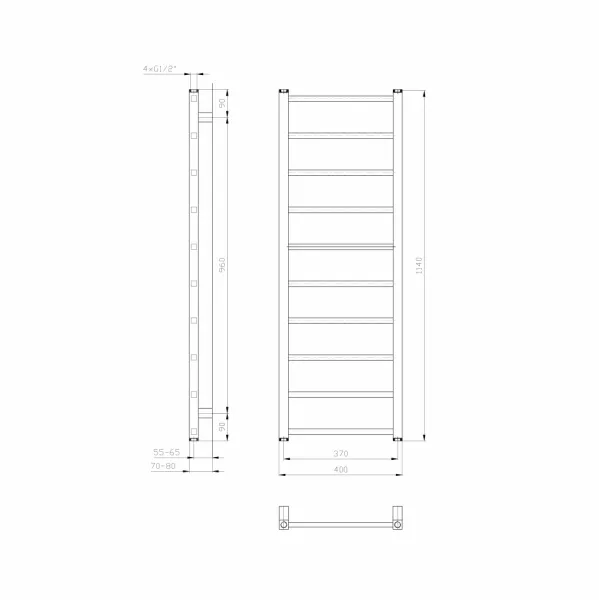 SAPHO - METRO LIGHT vykurovacie teleso 400x1140 biela IR445T