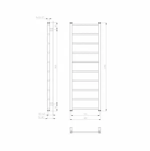 SAPHO - METRO LIGHT vykurovacie teleso 400x1140 biela IR445T