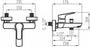 NOVASERVIS - Vaňová batéria 150 mm Metalia 54, chróm 54020,0
