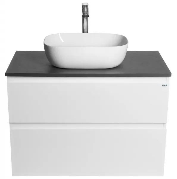 Skrinka ALTAIR s hornou časťou 87,5 cm, biela/antracitová bridlica AI290-03