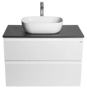 Skrinka ALTAIR s hornou časťou 87,5 cm, biela/antracitová bridlica AI290-03
