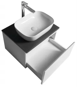 Skrinka ALTAIR s hornou doskou 58 cm, biela/antracitová bridlica AI263-03