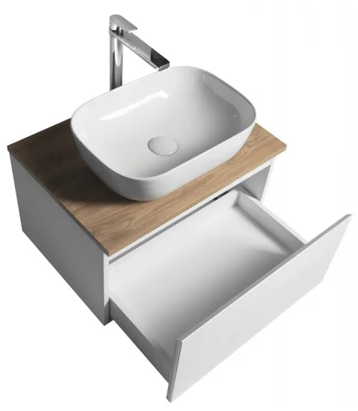 Skrinka ALTAIR s hornou časťou 62,5 cm, biela/dub emporio AI267-02