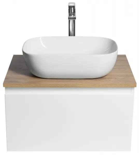 Skrinka ALTAIR s hornou časťou 62,5 cm, biela/dub emporio AI267-02