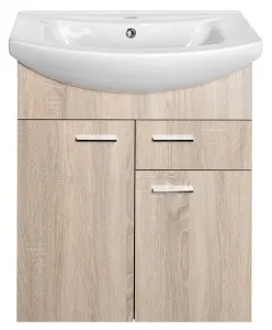 ZOJA umývadlová skrinka 61,5x74x32cm, 2x dvierka, 1x zásuvka, dub platina 51165