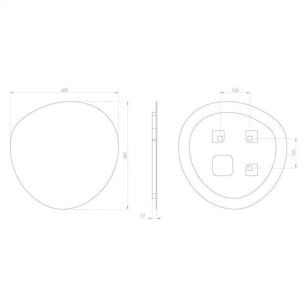 SAPHO - STEN LED podsvietené zrkadlo 60x60cm NA260
