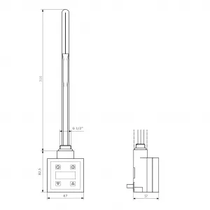SAPHO - KTX vykurovacia tyč s termostatom, 300 W, čierny mat KTX-B-300