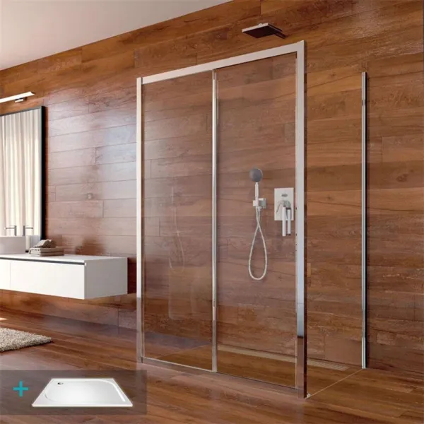 MEREO MEREO - Sprchový set: LIMA, obdĺžnik, 100x120x100x190 cm, chróm ALU, sklo Číre vr. vaničky liaty mramor CK85543KM