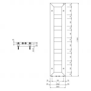 SAPHO - BLOCK vykurovacie teleso 280x1330 čierna matná IR181