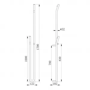 SAPHO - DUOPASSO elektrický sušiak uterákov s časovačom, 122x1700, 45 W, chróm ER730