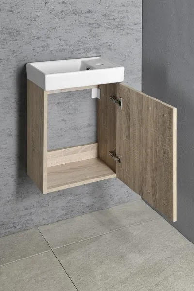 ZOJA skrinka s keramickým umývadlom 40x22 cm, dub platin 51049DP-02