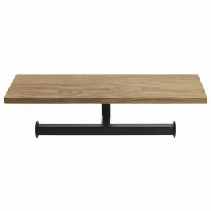 SKA dvojitý držiak toaletného papiera s poličkou 30x8x10cm, čierna mat/dub SKA425