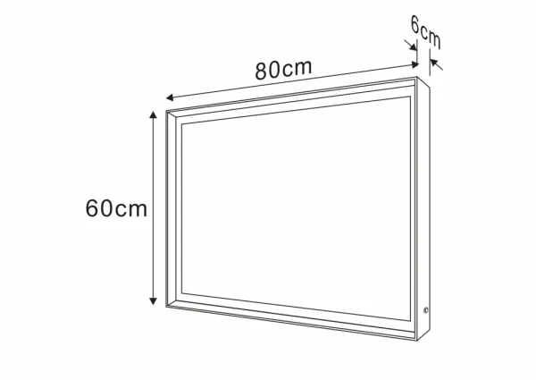 SAPHO - SORT zrkadlo s LED osvetlením 60x80cm, bezdotykový IR senzor, 2700-6500K, čierna mat ST080S
