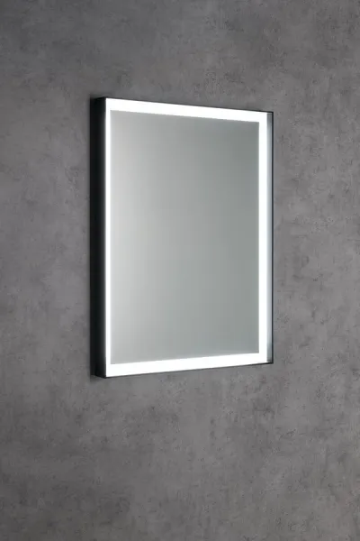 SAPHO - SORT zrkadlo s LED osvetlením 60x80cm, bezdotykový IR senzor, 2700-6500K, čierna mat ST080S