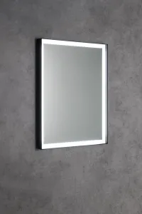 SAPHO - SORT zrkadlo s LED osvetlením 60x80cm, bezdotykový IR senzor, 2700-6500K, čierna mat ST080S