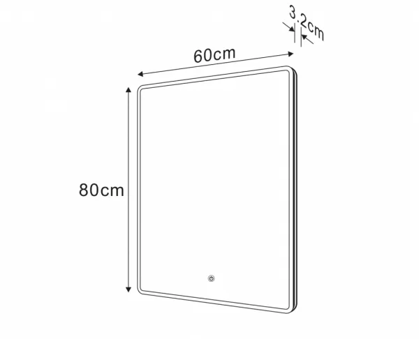 SAPHO - PIRI zrkadlo s LED osvetlením 60x80cm, dotykový senzor, 2700-6500K PR600S