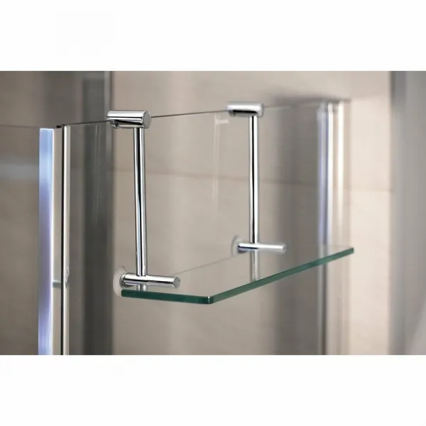 Závesná sklenená polička na sprchovú zástenu 400x180x125mm, chróm 1301-15