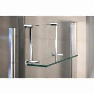 Závesná sklenená polička na sprchovú zástenu 400x180x125mm, chróm 1301-15
