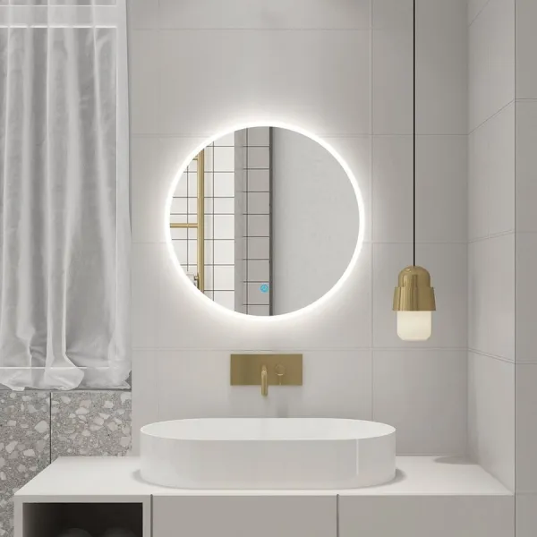 AQUALINE - URSA LED podsvietené zrkadlo priemer 60cm, dotykový senzor, stmievateľné UR060