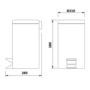 Odpadkový kôš SIMPLE LINE okrúhly 5l, nerezová oceľ 27105