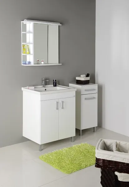 AQUALINE - VEGA skrinka spodná s košom 40x78x31cm, biela VG078