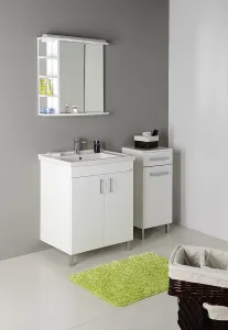 AQUALINE - VEGA skrinka spodná s košom 40x78x31cm, biela VG078