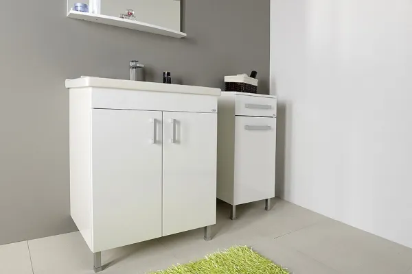 AQUALINE - VEGA skrinka spodná s košom 40x78x31cm, biela VG078