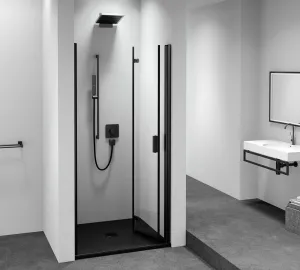 POLYSAN - ZOOM BLACK sprchové dvere do niky 800 pravé, číre sklo ZL4815BR-01