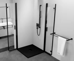 POLYSAN - ZOOM BLACK štvorcová sprchová zástena 700x700, rohový vstup ZL4715BL-02