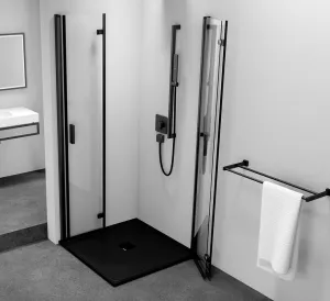 POLYSAN - ZOOM BLACK štvorcová sprchová zástena 700x700, rohový vstup ZL4715BL-02