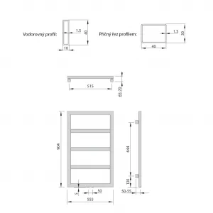 SAPHO - DENALI vykurovacie teleso 550x904 strieborna strukturálna DN609SS