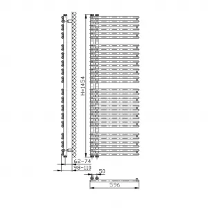 AQUALINE - TUBINI vykurovacie teleso 596x1454 biela DC320T