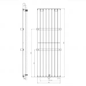 SAPHO - COLONNA vykurovacie teleso 602x1800 metalická strieborná IR146
