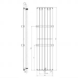 SAPHO - COLONNA vykurovacie teleso 450x1800 metalická strieborná IR145
