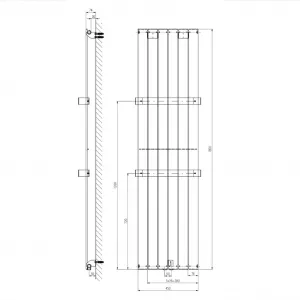 SAPHO - COLONNA vykurovacie teleso 450x1800 bridlica s texturou IR147