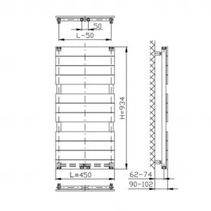 AQUALINE - BONDI vykurovacie teleso 450x934 antracit DC405T