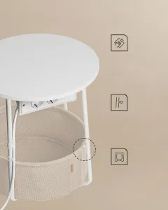 SONGMICS Odkladací stolík so zásuvkou Vasagle Moris bielo-hnedý