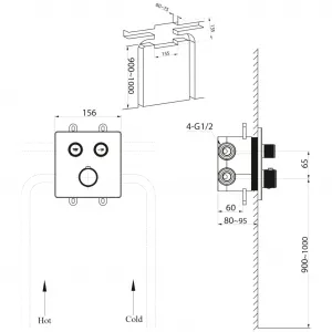 SAPHO - SMART SELECT podomietková sprchová batéria, box, 2 vývody, chróm RP042