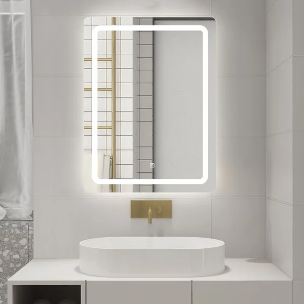 AQUALINE - SALICA zrkadlo s LED osvetlením 60x80cm, dotykový senzor, stmievateľné SC080