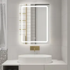AQUALINE - SALICA zrkadlo s LED osvetlením 60x80cm, dotykový senzor, stmievateľné SC080